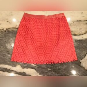 EUC The‎ Loft Size 8 Elegant Coral Lace Overlay Skirt